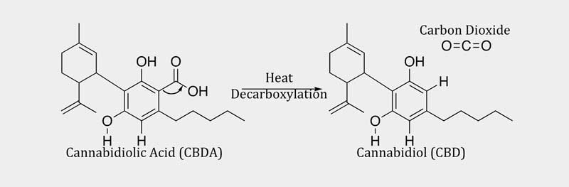 décarboxylation cbda